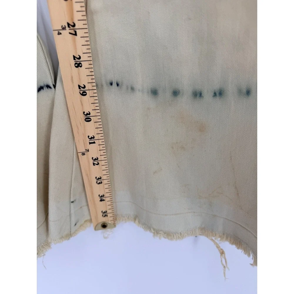 One Teaspoon Cream Tie Dye Flare Jeans Bell Bottom Raw 22 Indigo Boho Festival - Picture 11 of 15